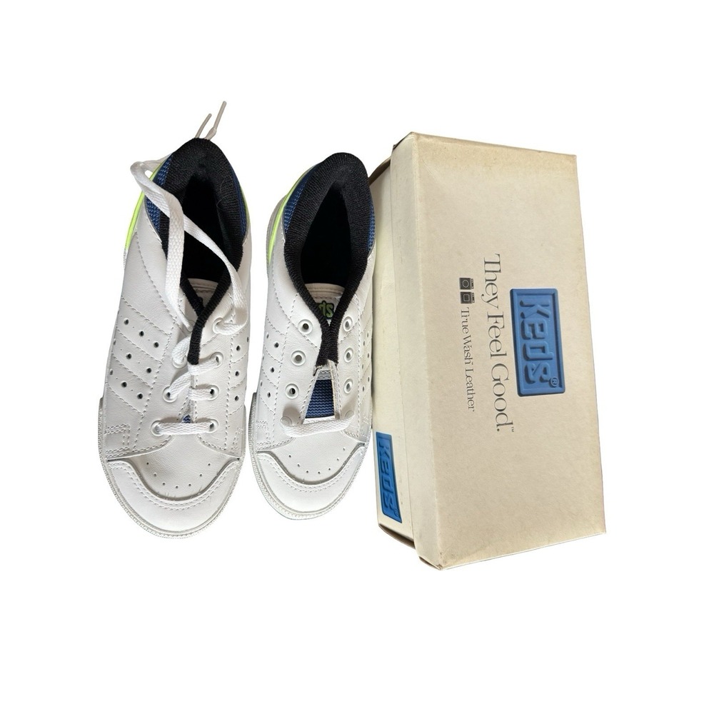 Vintage Keds Subs white/royal lime boys sneakers shoes size 12 S new